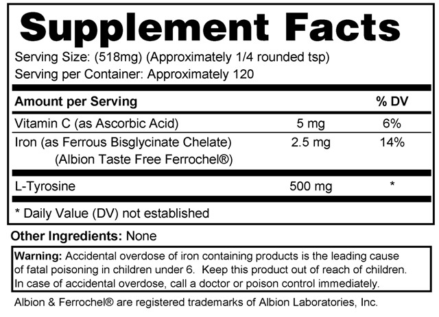 Supplement facts forMood Boost (Powder)